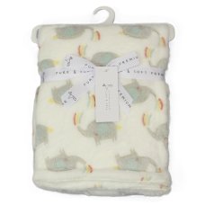 F12573: Baby Elephant Cuddle Fleece Wrap With Sherpa Back